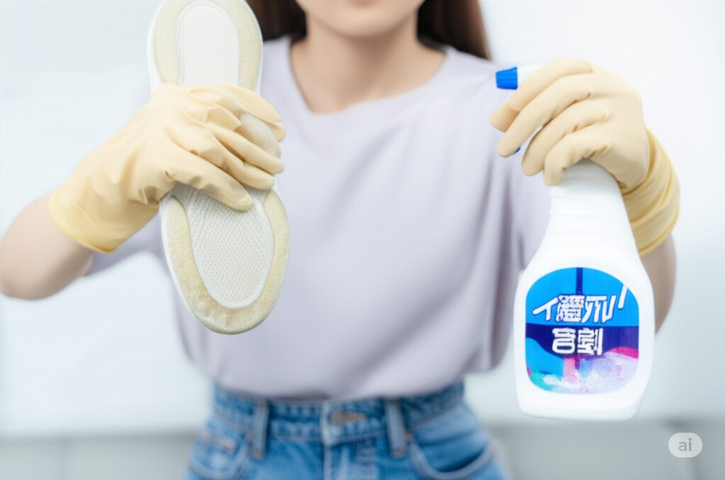 スニーカーのメッシュ部分を漂白するには