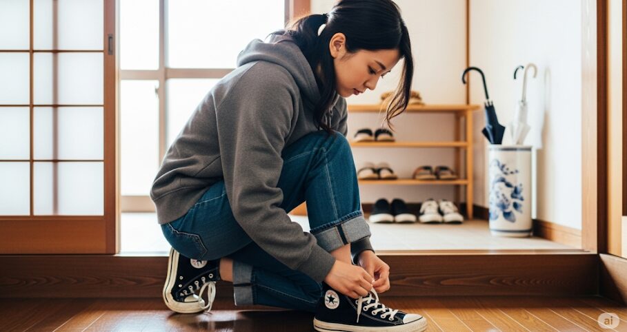コンバース脱ぎ履きしやすい結び方とは