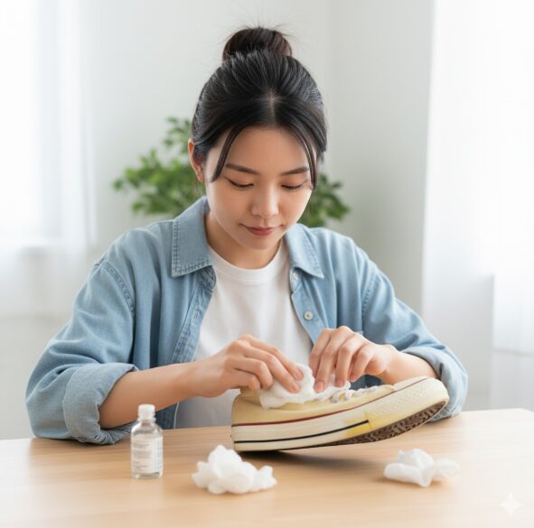 スニーカーゴム黄ばみは除光液で落ちるのか