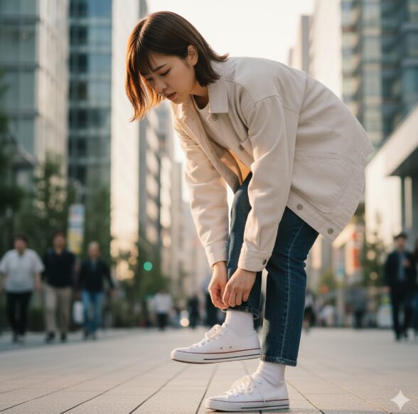 片足だけ靴下が脱げる場合の重心