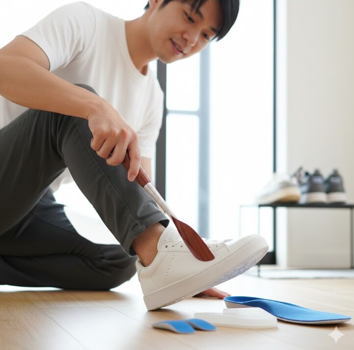 インソールと靴べらで予防する