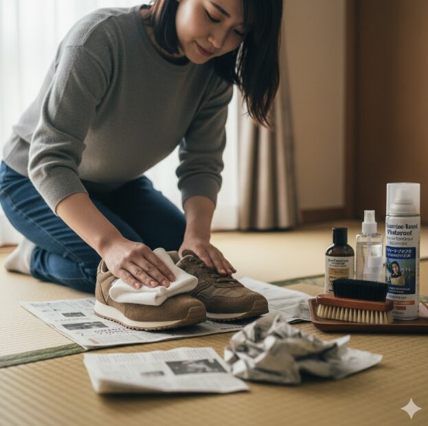 雨に濡れたあとのスニーカーケア方法