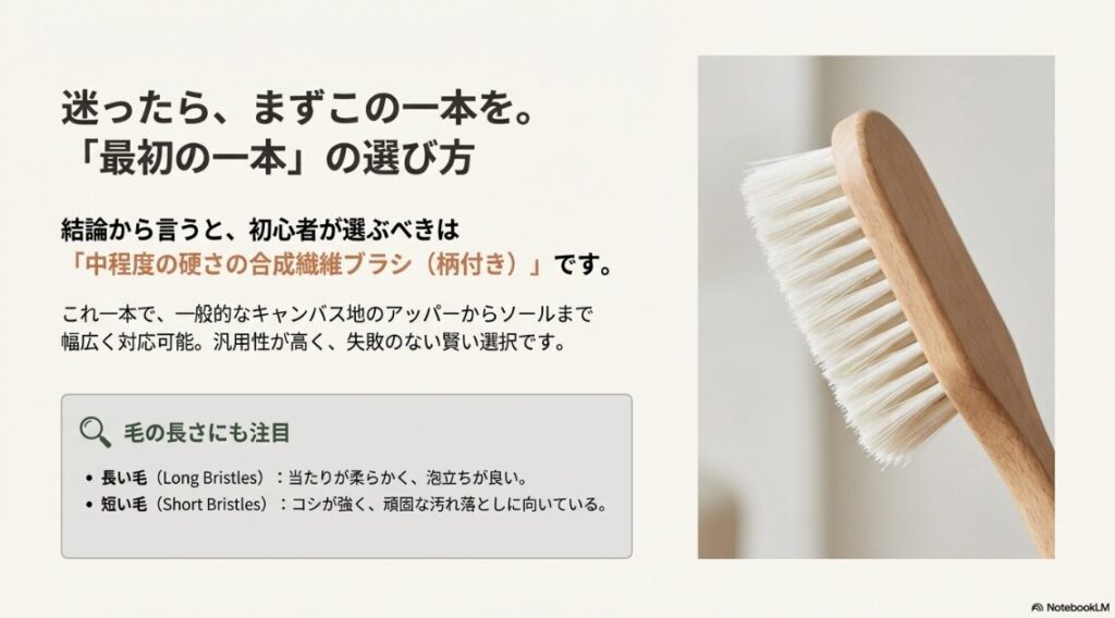 ニット素材のスニーカーを柔らかいブラシと濃密な泡で優しく洗っている様子の解説図。