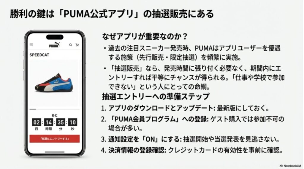 PUMA公式アプリを使用した限定スニーカーの抽選エントリー手順とメリット