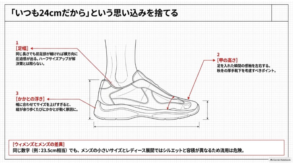 プラダスニーカーのサイズ選びで確認したい足幅・甲の高さ・かかとの浮きとメンズ・レディースの違い