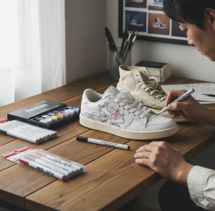 スニーカーカスタムと補修のための油性ペン（染料インク）とペイントマーカー（顔料インク）の選び方