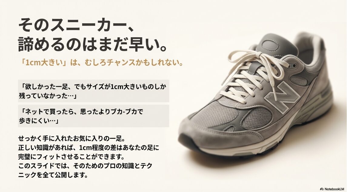 スニーカー 1cm 大きい 調整