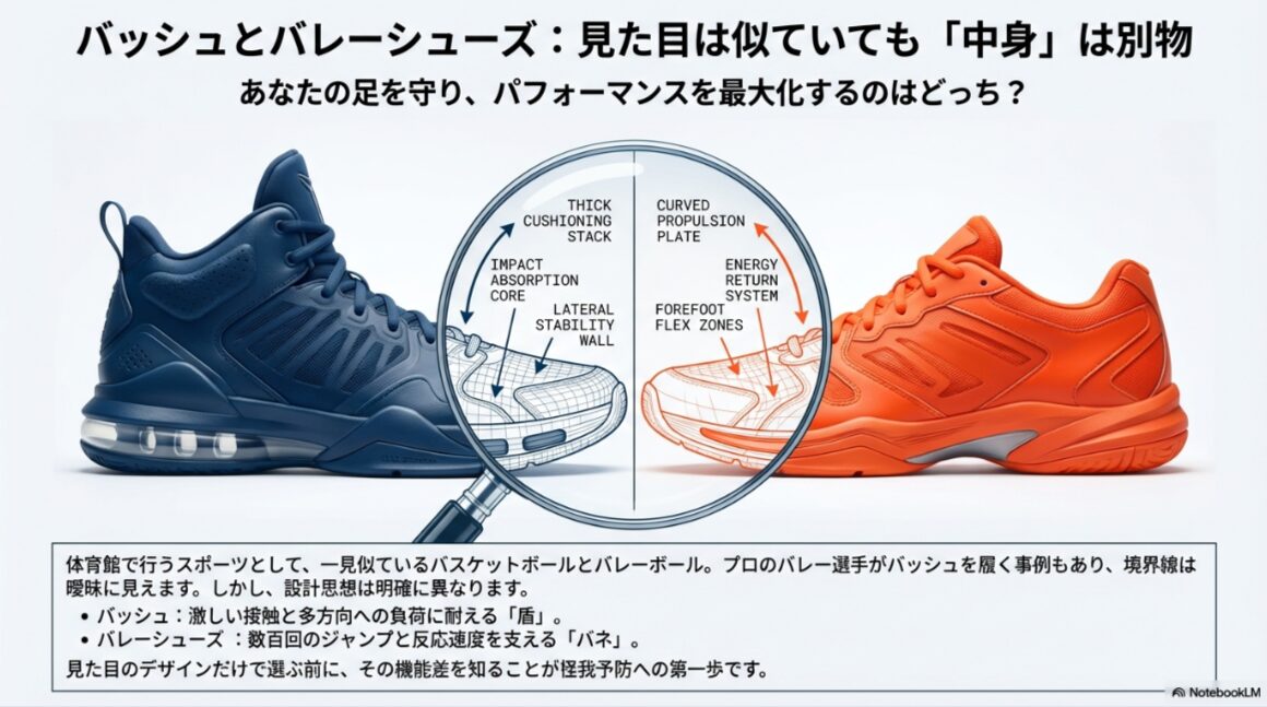 バッシュ バレー シューズ 違い