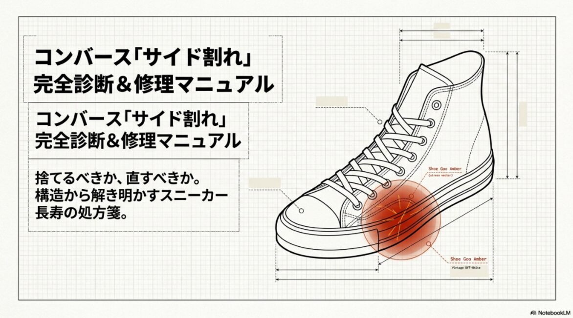 コンバース サイド 割れる